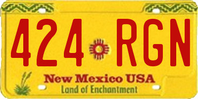 NM license plate 424RGN