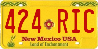NM license plate 424RIC