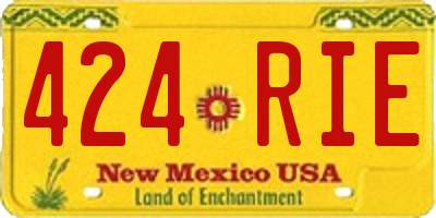 NM license plate 424RIE