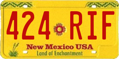 NM license plate 424RIF