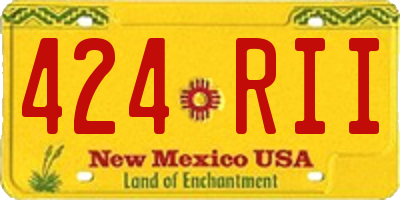 NM license plate 424RII