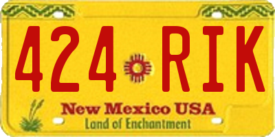 NM license plate 424RIK
