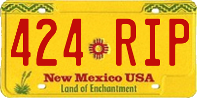 NM license plate 424RIP