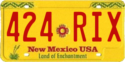 NM license plate 424RIX