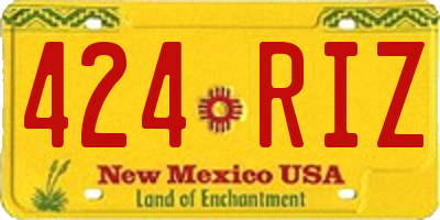 NM license plate 424RIZ