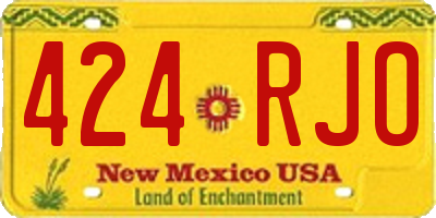 NM license plate 424RJO