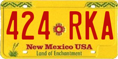 NM license plate 424RKA