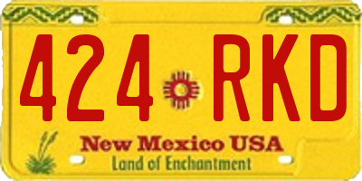 NM license plate 424RKD