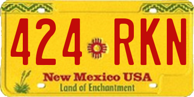 NM license plate 424RKN
