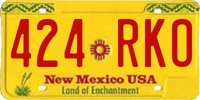 NM license plate 424RKO