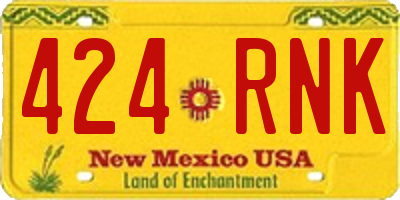 NM license plate 424RNK