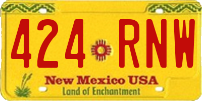 NM license plate 424RNW
