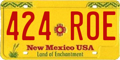 NM license plate 424ROE