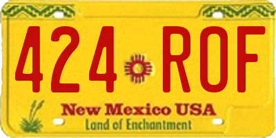 NM license plate 424ROF