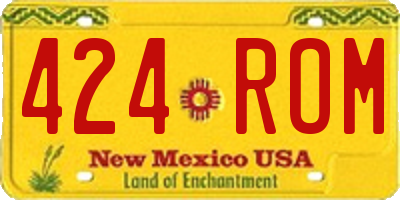NM license plate 424ROM