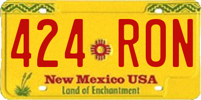 NM license plate 424RON