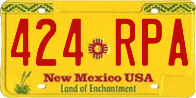 NM license plate 424RPA