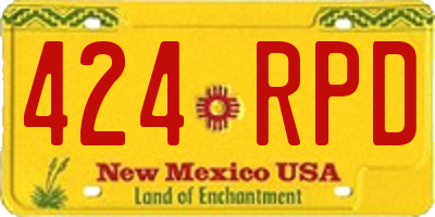 NM license plate 424RPD