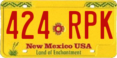 NM license plate 424RPK
