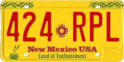 NM license plate 424RPL