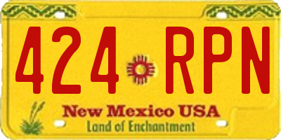 NM license plate 424RPN