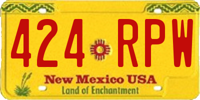 NM license plate 424RPW