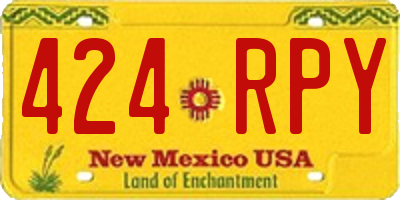 NM license plate 424RPY