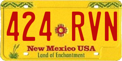 NM license plate 424RVN