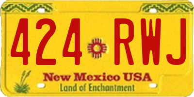 NM license plate 424RWJ