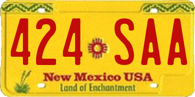 NM license plate 424SAA