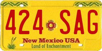 NM license plate 424SAG