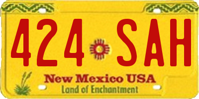 NM license plate 424SAH