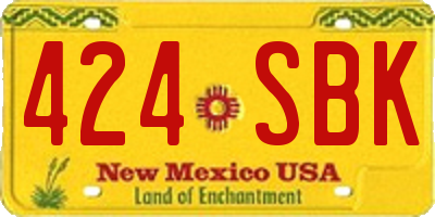 NM license plate 424SBK