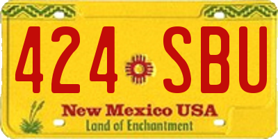 NM license plate 424SBU
