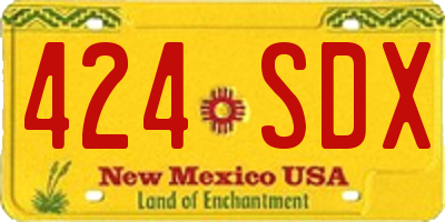 NM license plate 424SDX