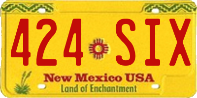 NM license plate 424SIX