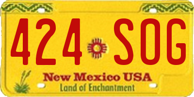 NM license plate 424SOG
