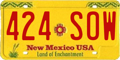 NM license plate 424SOW