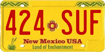 NM license plate 424SUF
