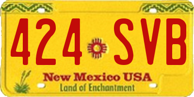 NM license plate 424SVB