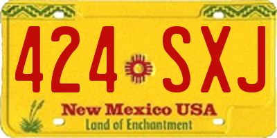 NM license plate 424SXJ