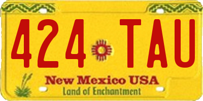 NM license plate 424TAU