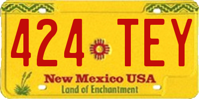 NM license plate 424TEY