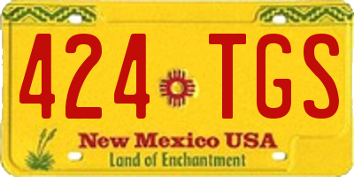 NM license plate 424TGS