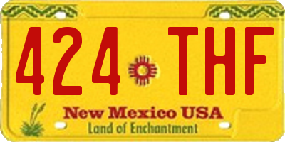 NM license plate 424THF