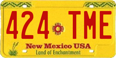 NM license plate 424TME