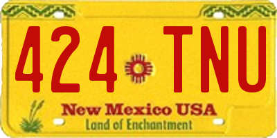 NM license plate 424TNU