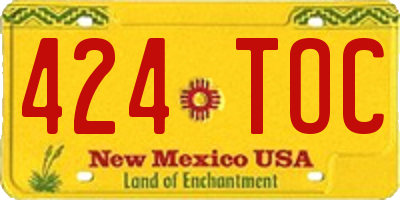 NM license plate 424TOC