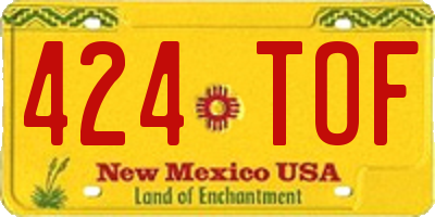 NM license plate 424TOF