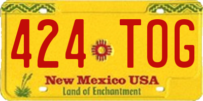 NM license plate 424TOG